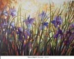 Irises at Dusk-4, Oil on Canvas